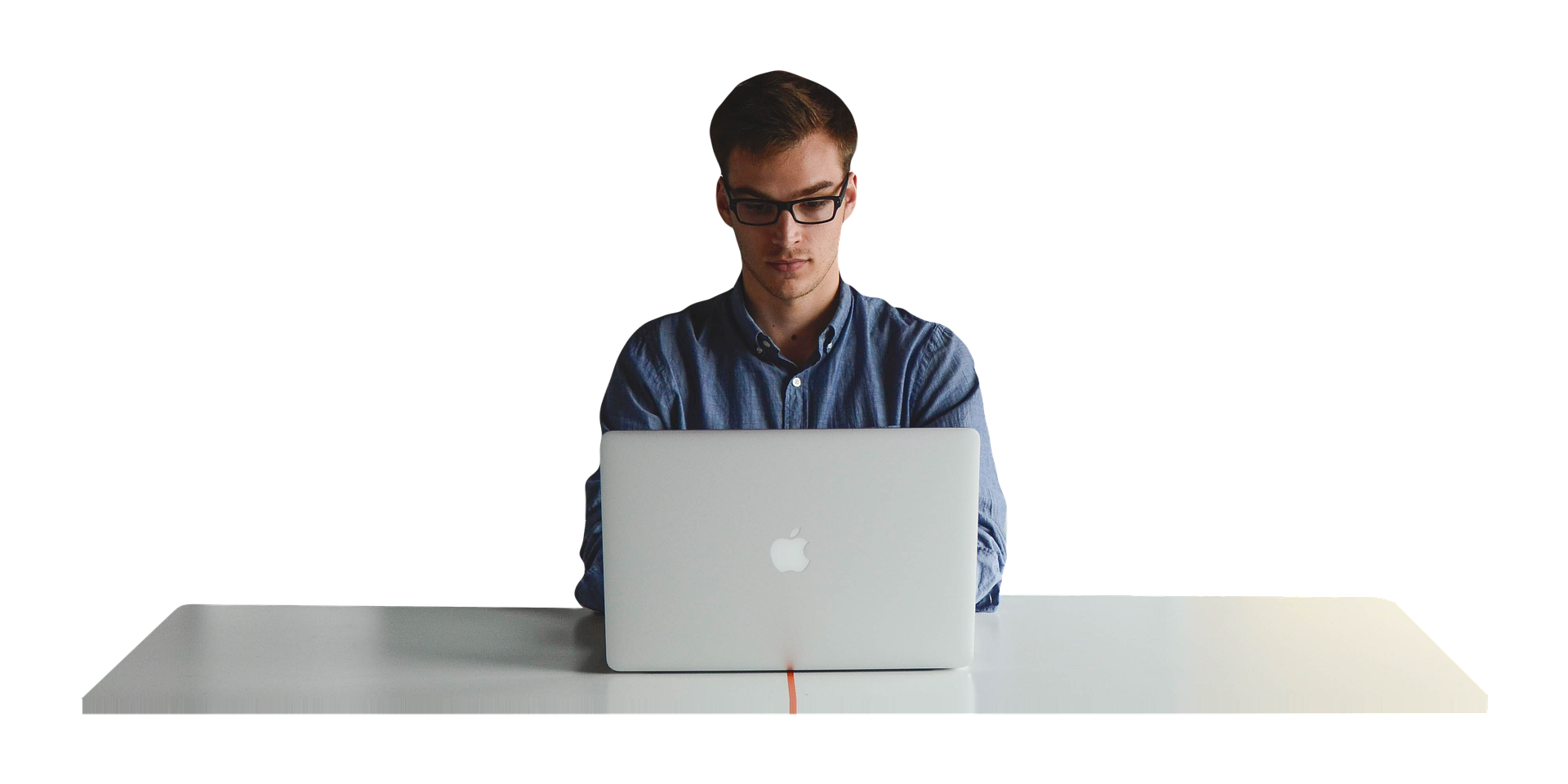Near user. Человек за компьютером. Человек с ноутбуком. Разработчик на белом фоне. Ноутбук на белом фоне.